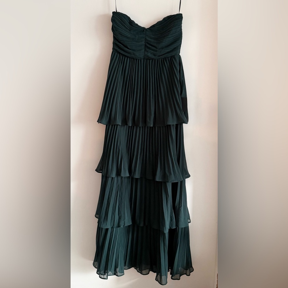 Lulu's Seriously Sensational Emerald Strapless Tiered Maxi Dress